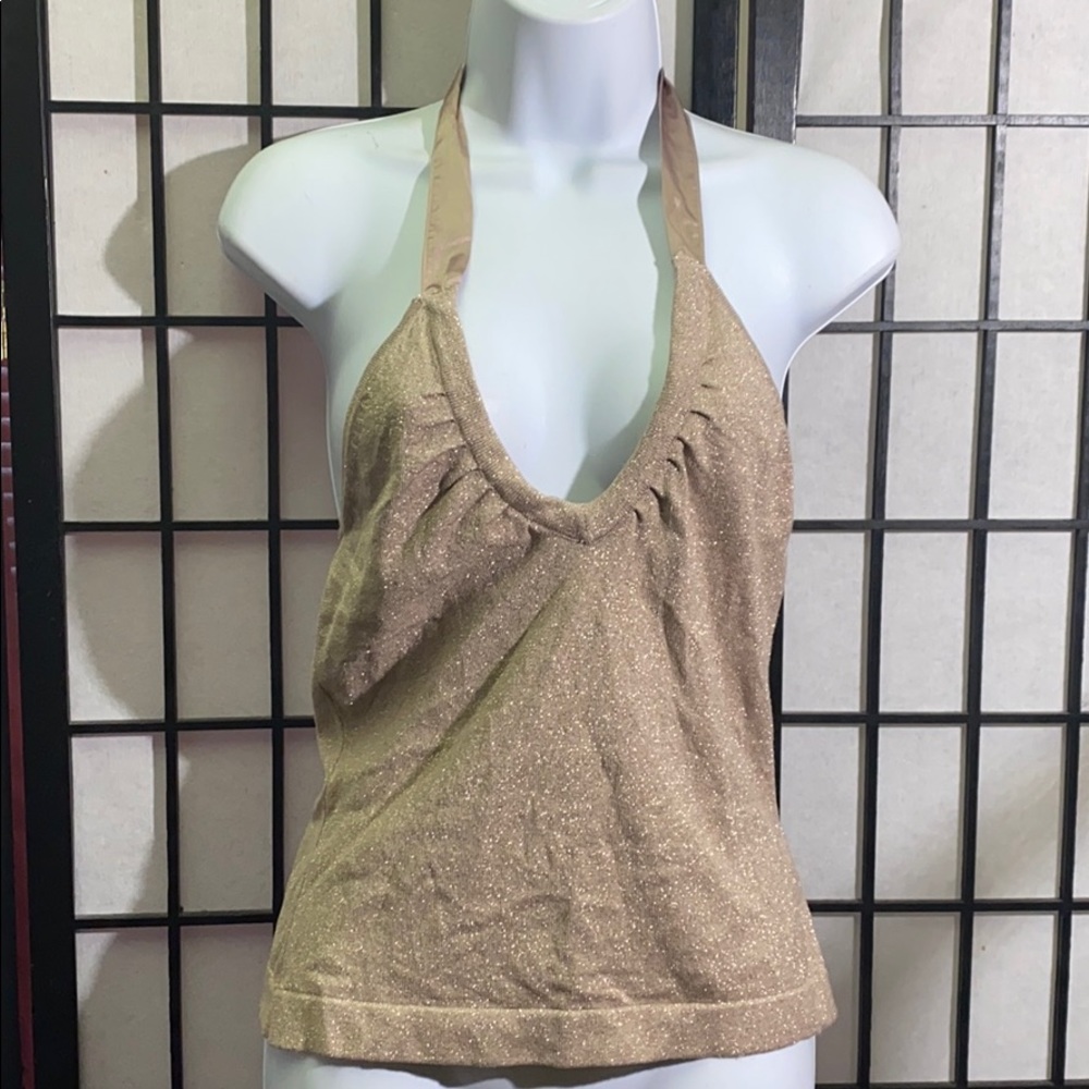 Metallic Halter Top Size M NWOT